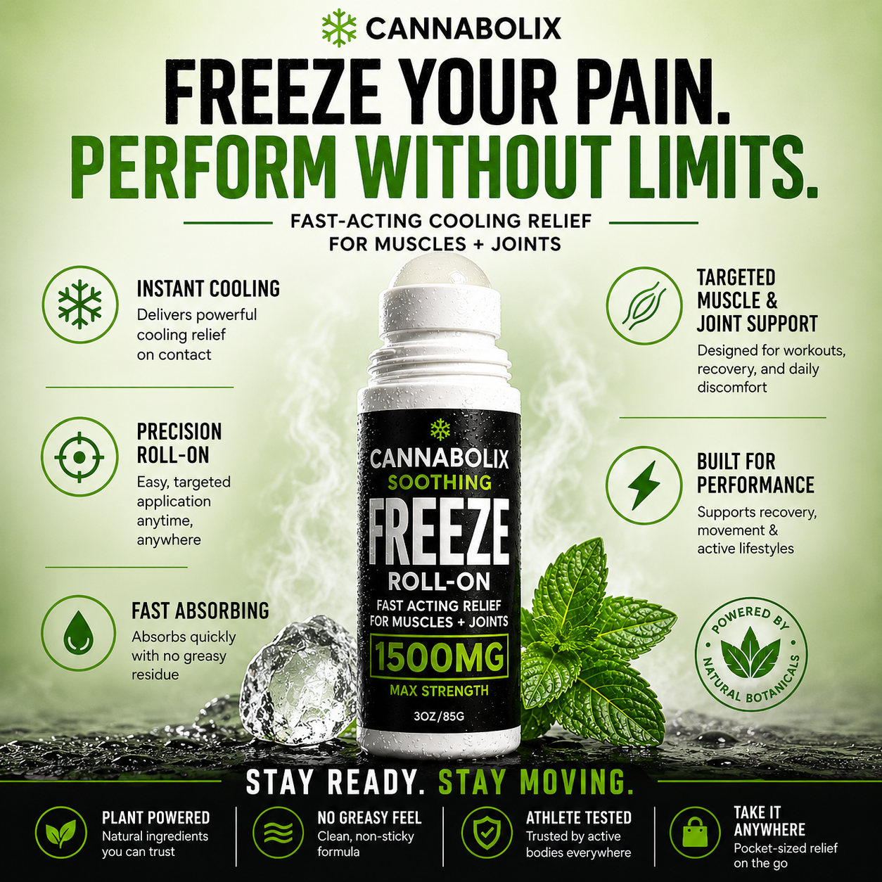 Soothing Freeze Roll On Relief Gel - 1500mg CBD